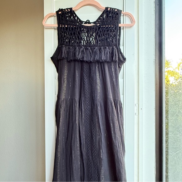 Maeve Dresses & Skirts - Maeve Anthropologie 'Abilene' Crochet & Metallic Maxi Dress size XS